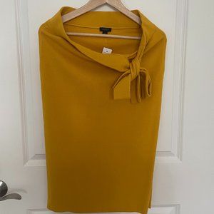 Ann Taylor Tie Waist Midi Pencil Skirt - Mustard - Size S